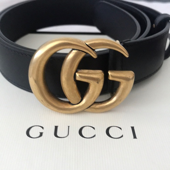 Gucci leather women’s belt with double G main image 6